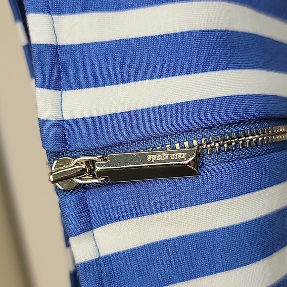 KATE SPADE BLUE / WHITE STRIPED CAP SLEEVE MINI DRESS SIZE SMALL - Picture 13 of 13